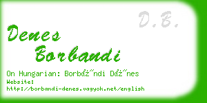 denes borbandi business card